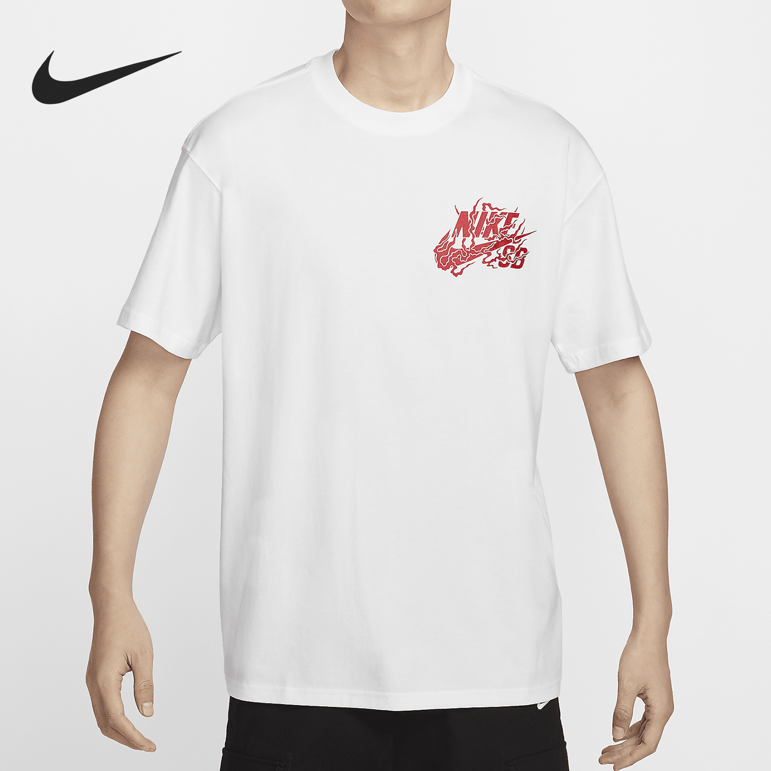 Nike/耐克正品SB男士运动圆领龙腾图案滑板短袖T恤FQ3720-101