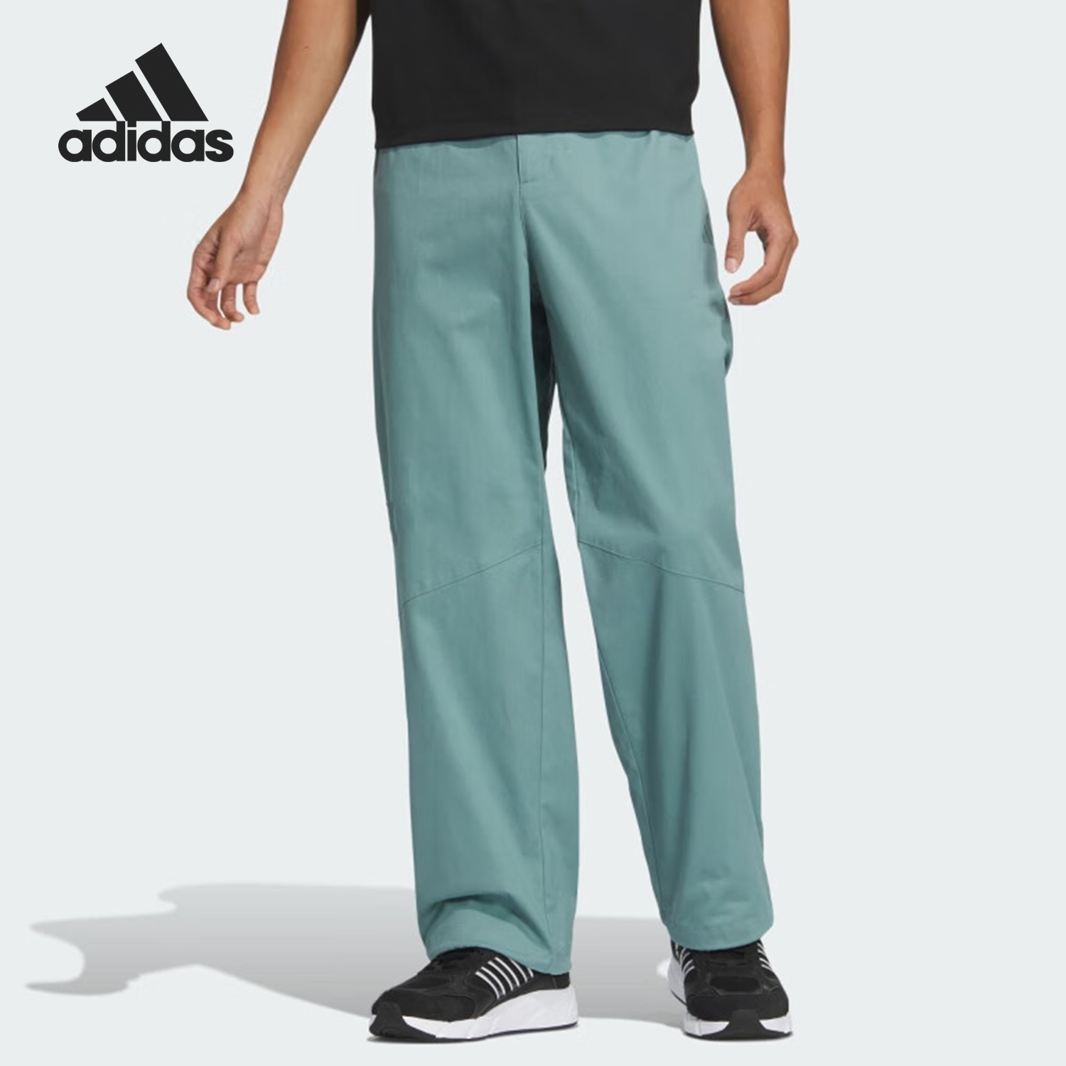 Adidas/阿迪达斯正品2024新款男士梭织宽松直筒长裤JN9480