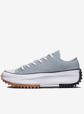 Converse匡威 runstar灰色矮子乐厚底低帮增高女款帆布鞋 172491C