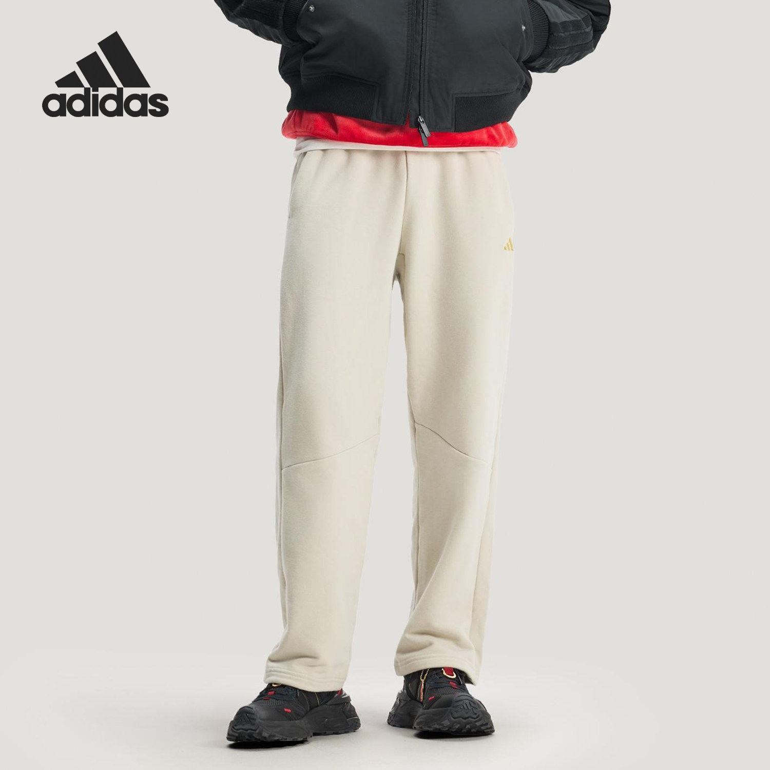 Adidas/阿迪达斯官方正品NYR FT KN PNT男士针织运动直筒裤KE4066