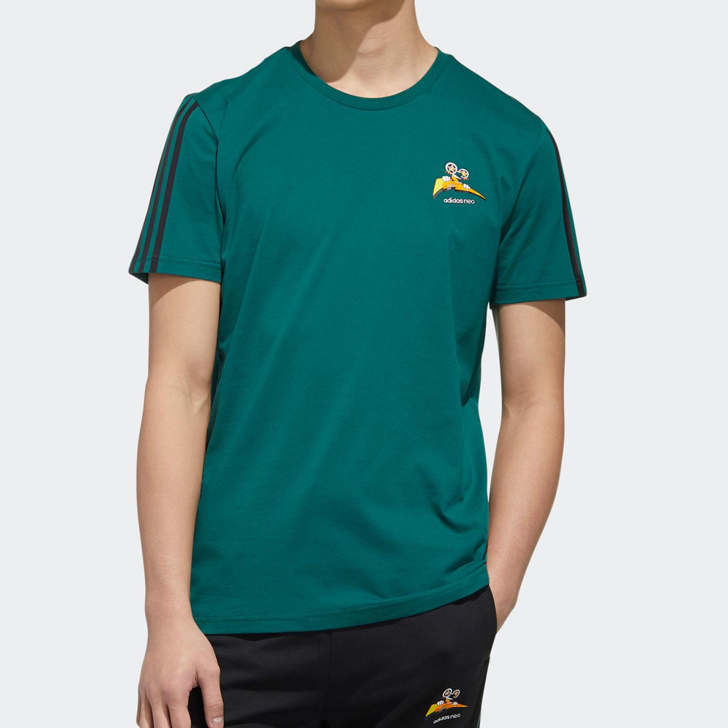 Adidas/阿迪达斯官方正品NEO 男子印花透气运动短袖T恤 GK5874