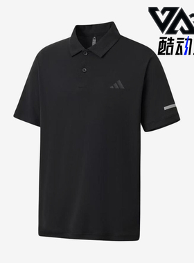 Adidas/阿迪达斯正品新款男黑色时尚简约短袖Polo衫KX2745