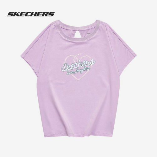 Skechers/斯凯奇正品圆领可爱卡通印花女子休闲短袖T恤 L221W005