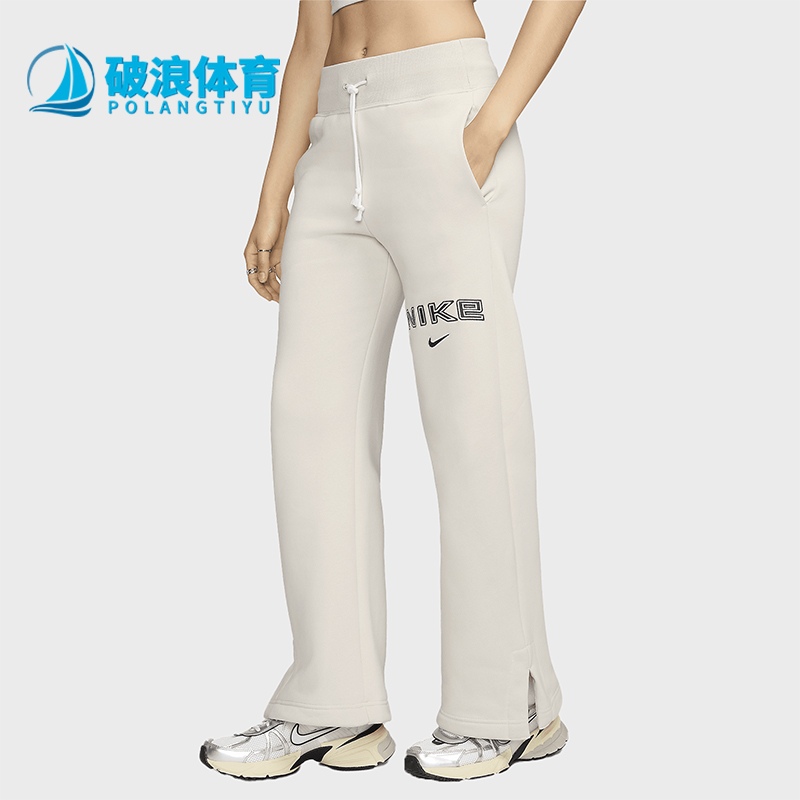 耐克女士运动印花休闲加绒长裤