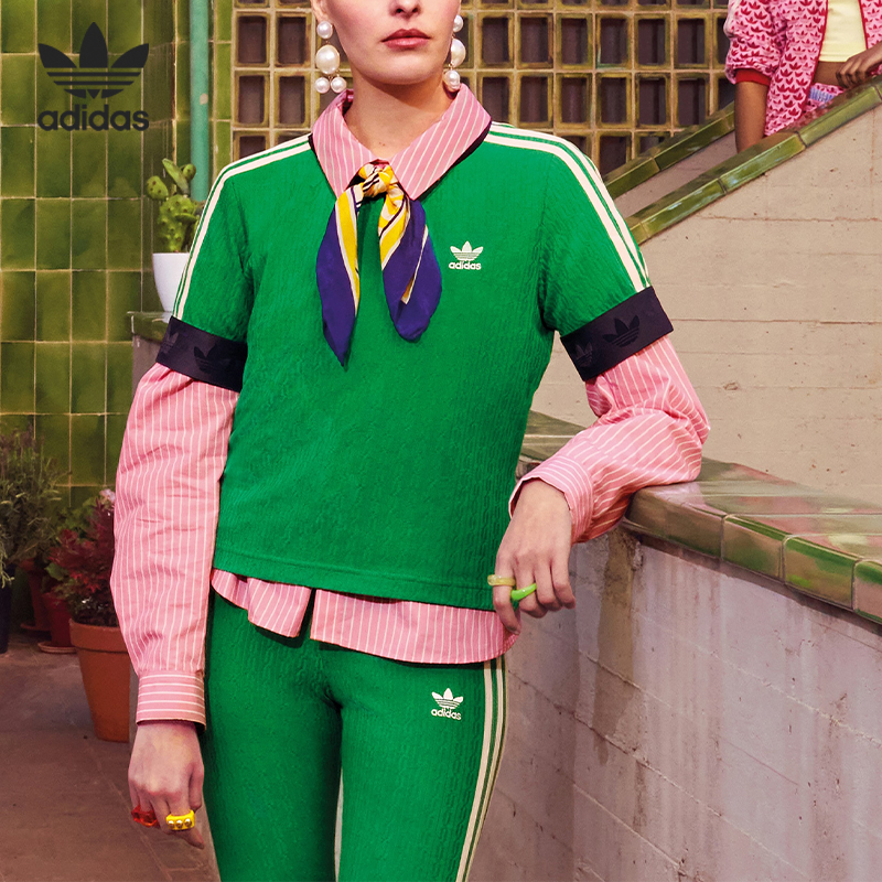 Adidas/阿迪达斯官方正品三叶草女子舒适休闲运动短袖T恤 IK7844