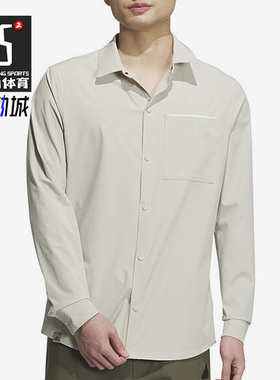 Adidas/阿迪达斯正品新款经典男士休闲翻领长袖衬衫JE8598