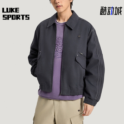 Adidas/阿迪达斯正品三叶草男士翻领梭织休闲宽松夹克外套KR5051