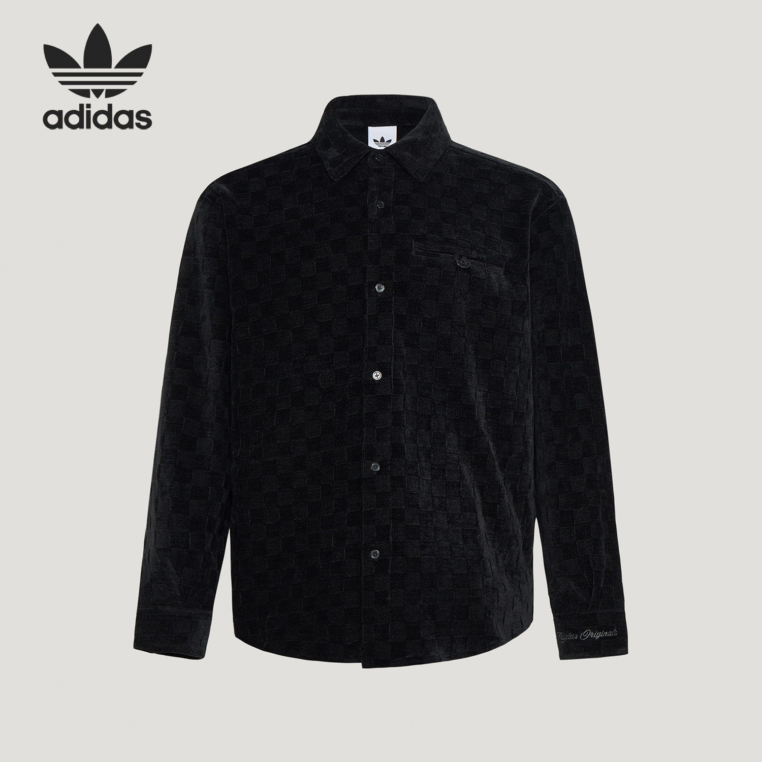 Adidas/阿迪达斯官方正品三叶草男士休闲宽松长袖衬衫外套KU5615