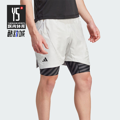 Adidas/阿迪达斯正品AeroreadyTwo-In-OnePro网球经典短裤IU3204
