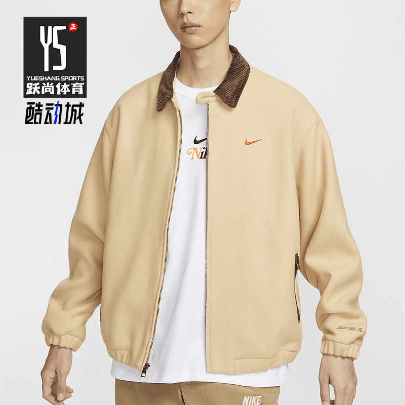 耐克男士梭织工装简约翻领夹克