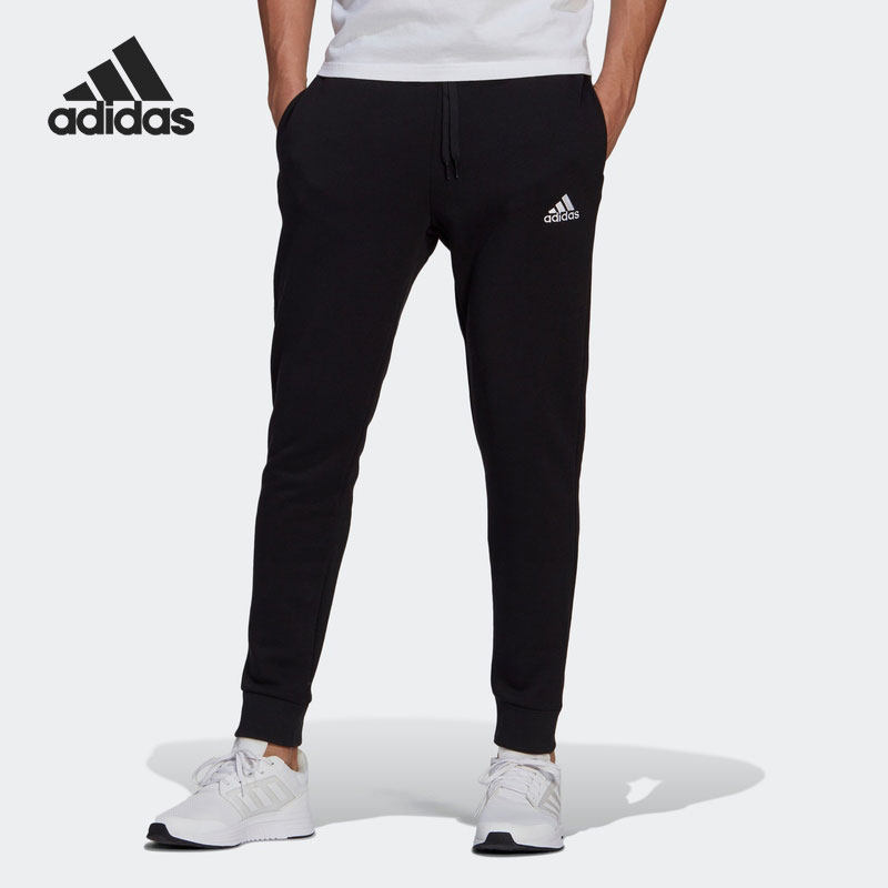 Adidas/阿迪达斯官方正品男子条纹加绒休闲运动针织长裤 GK9268