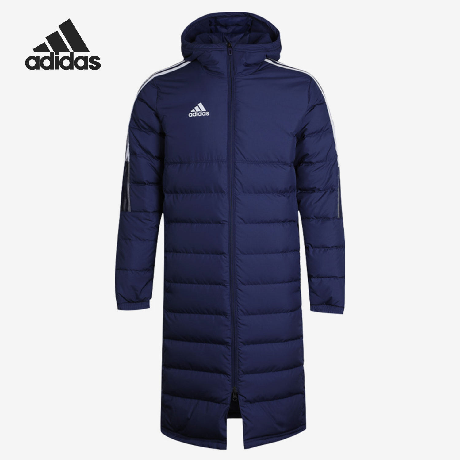 Adidas/阿迪达斯正品冬季男子连帽中长款足球运动羽绒服GM5246