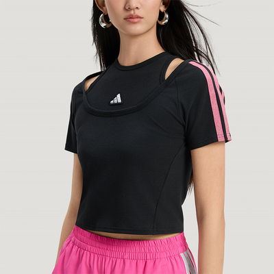 Adidas/阿迪达斯正品DCE 2 LY TEE 2女士时尚短款短袖T恤KS2890