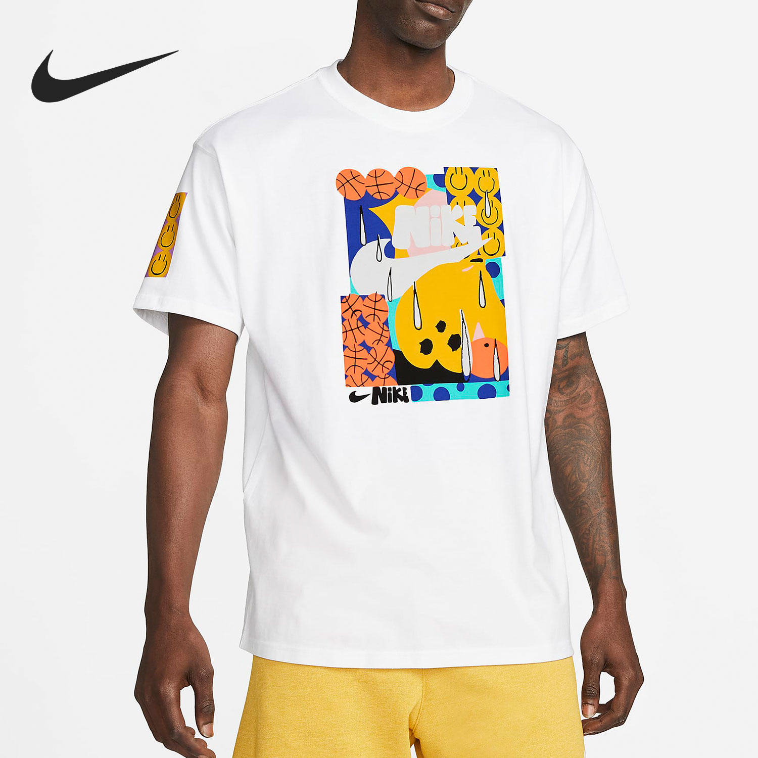 Nike/耐克正品春季新款男子印花透气运动短袖T恤DQ1013-100