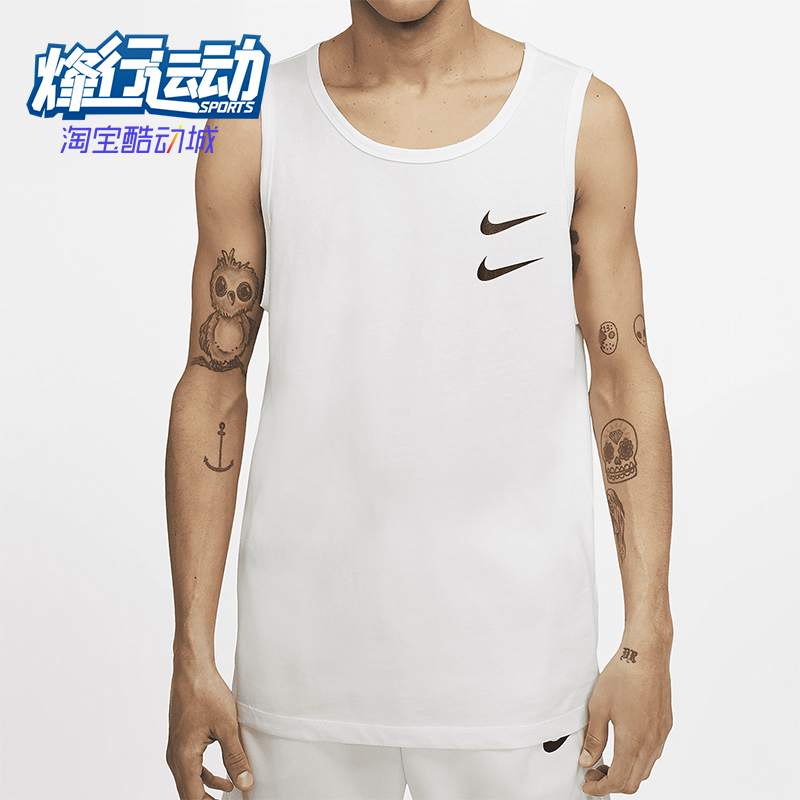 Nike/耐克正品2025男士休闲无袖印花圆领套头背心T恤CQ5293-100