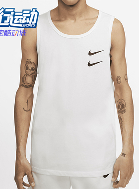 Nike/耐克正品2025男士休闲无袖印花圆领套头背心T恤CQ5293-100