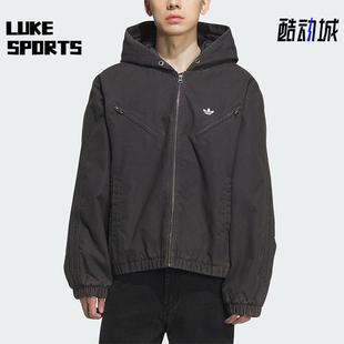 Adidas/阿迪达斯正品三叶草男女休闲连帽运动宽松保暖外套KC2640