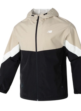 New Balance/NB正品新款男士拼接连帽运动夹克外套NAE12121-BK