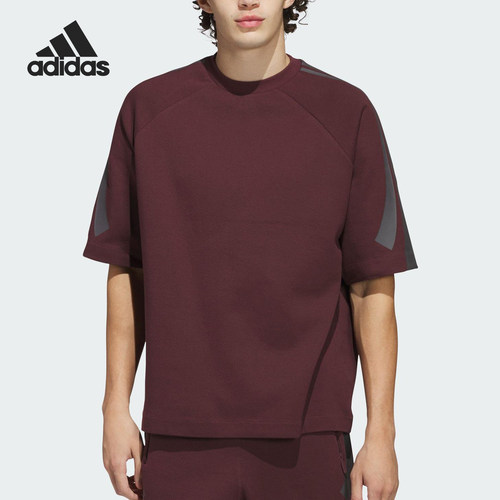 Adidas/阿迪达斯正品2025新款男女运动透气拼接短袖JD6140