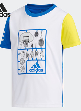 Adidas/阿迪达斯正品男小童LB SS CL TEE1休闲短袖T恤DW4100