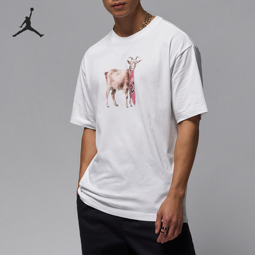 Nike/耐克正品JORDAN男士图案印花圆领宽松短袖T恤IF0786-100