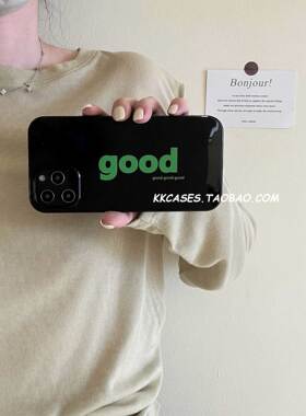 16iphone15pro韩国小众高级感简约黑色字母光面14max文字手机壳2苹果13适用新款全包防摔软壳韩国ins保护套17