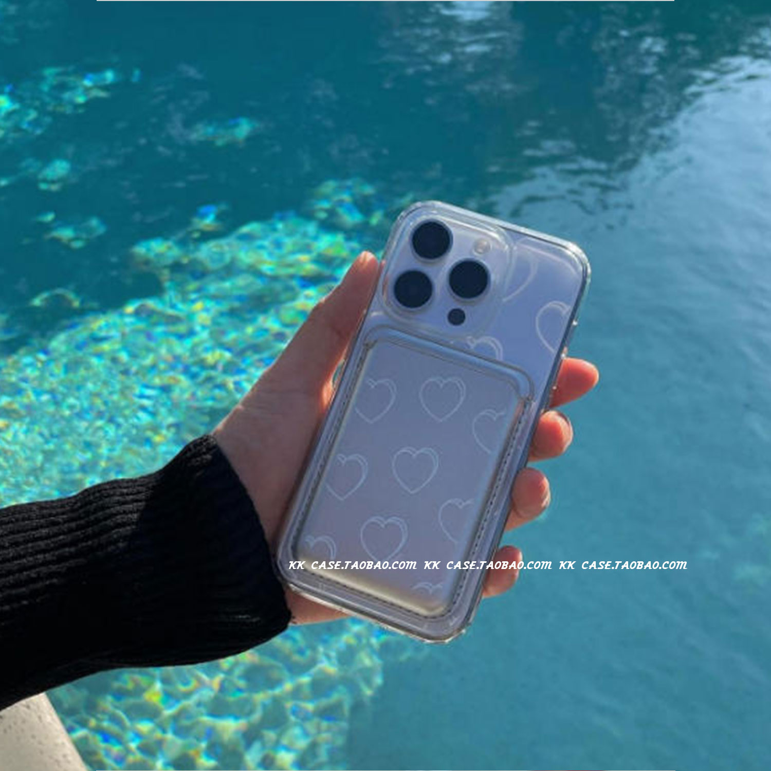iphone15pro气质少女心14max爱心磁吸透明手机壳苹果16promax适用新款卡包防摔软壳韩国高级感ins保护套硬壳