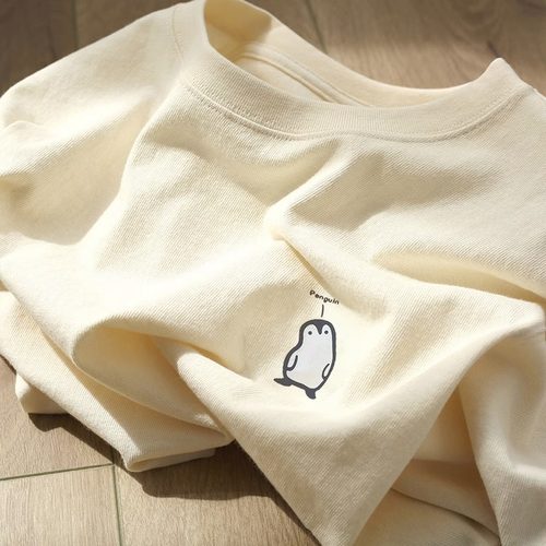 儿童纯棉奶油杏色长袖T恤春秋