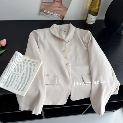 甜甜轻奢计感小众韩版休闲小西服上衣短外套（含15羊毛）zb7558