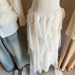 甜甜家上新法式 复古田园风情雪纺清透百搭半身裙半身裙2635