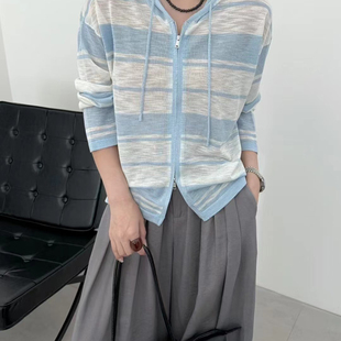 甜甜家衫女2026新款薄款宽松外搭罩衫带帽外套女针织开衫NK10809