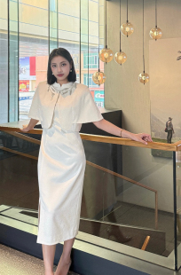 G+＜栖云法案＞新款低奢提花旗袍连衣裙+外套两件套G2660