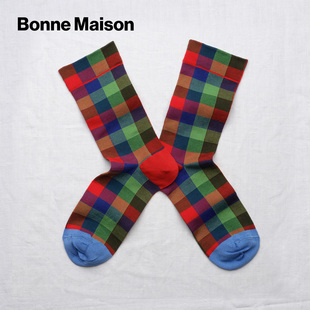 Bonne Maison法国进口设计师品牌中筒袜女ins网红圣诞彩袜潮袜