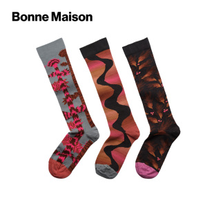 Bonne Maison法国进口设计师品牌BM潮袜ins街头潮流外穿棉长筒袜