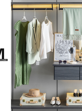 绿色系女士样板房衣帽间装饰品摆件衣服衣柜软装服饰梳妆台小配饰