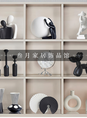 样板间雕塑客厅办公室书柜酒柜