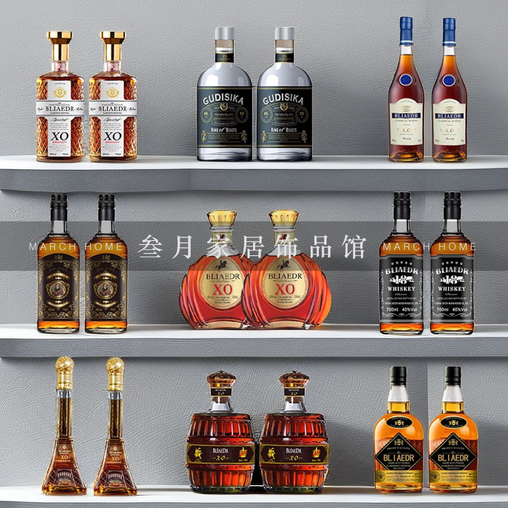 白兰地XO洋酒烈酒样板房间酒柜客厅装饰品摆件办公室酒吧仿真洋酒