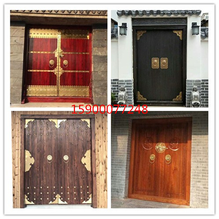 仿古木门庭院中式大门实木农村别墅大门对开门双开老式门家用进户
