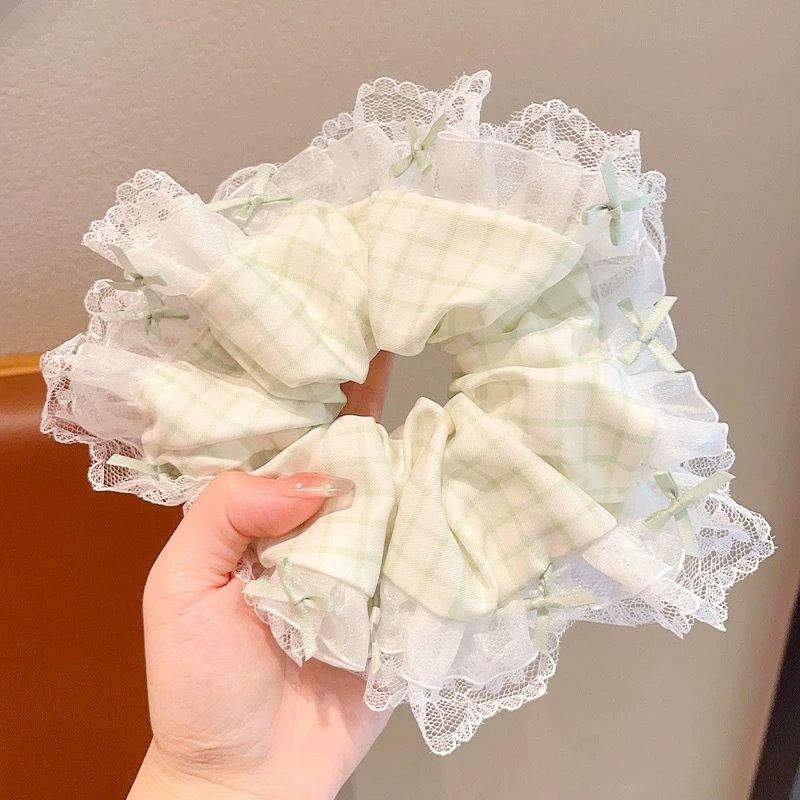 春季宝宝蕾丝花边大肠发圈女童公主头饰女孩高颜值丸子头发饰新款