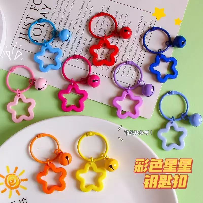 多巴胺包包挂件卡通钥匙扣彩色亚克力铃铛饰品挂饰学生小学生礼物