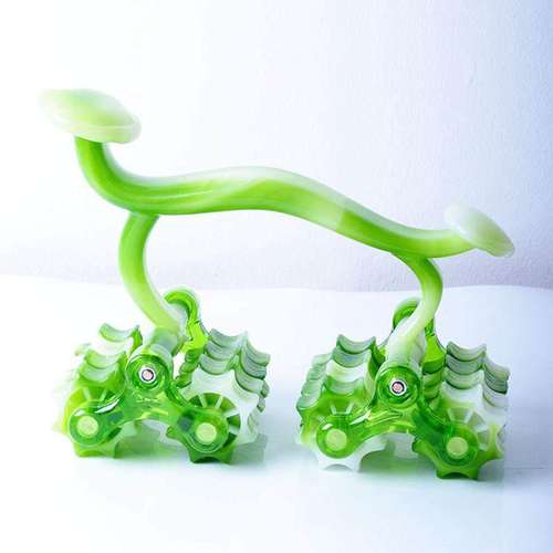 保健月球车按摩器木轴按摩车太空车塑料按摩器滚轮式按摩器