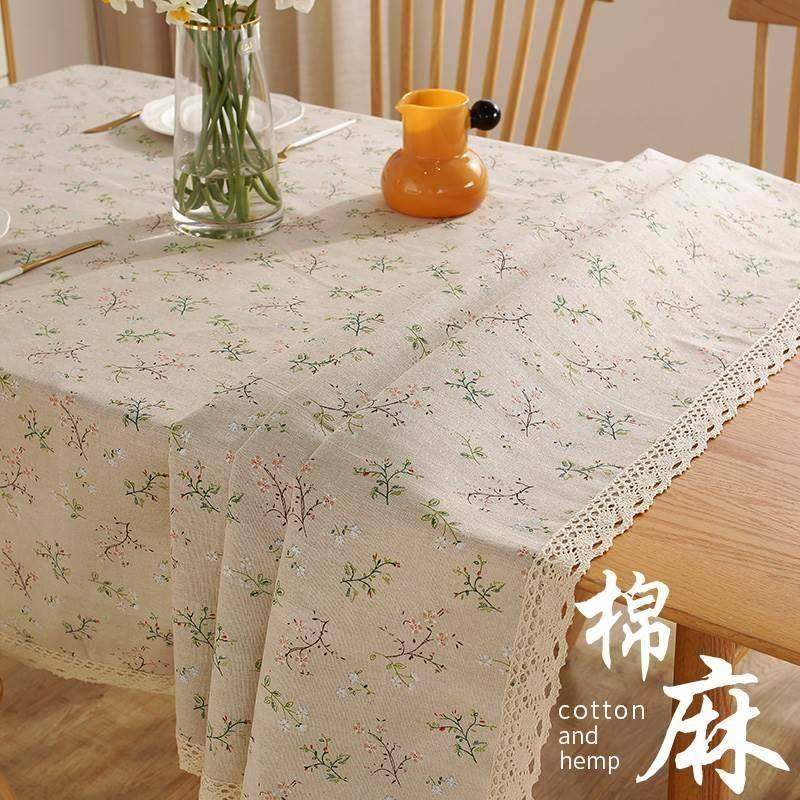 2023新款棉麻印花桌布碎花ins拍照野餐背景亚麻垫布宿舍家用书桌