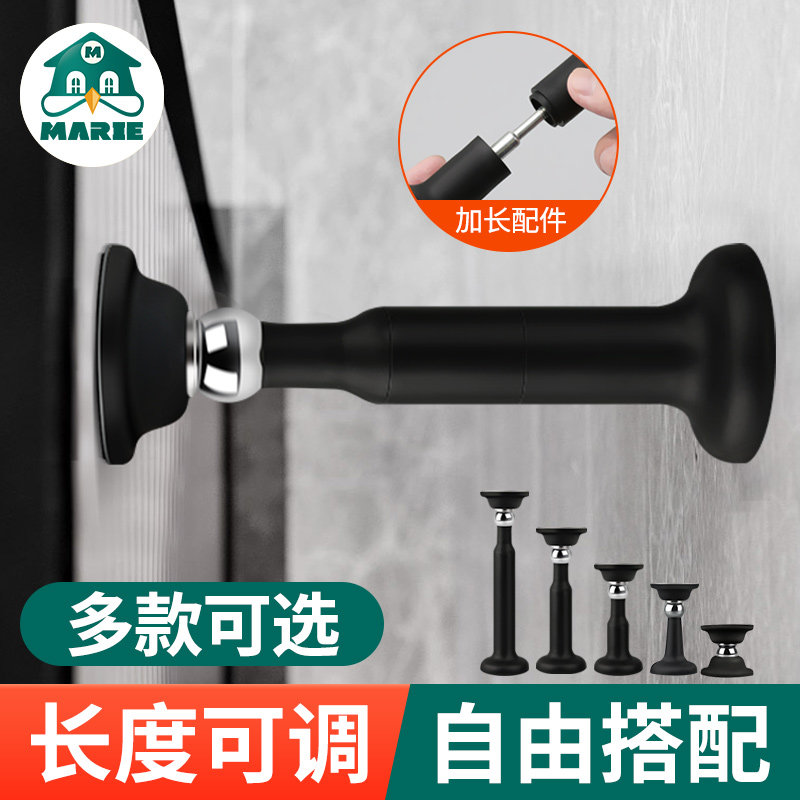 门吸免打孔新款门挡防撞硅胶强磁阻门器防盗门地吸加长门碰五金