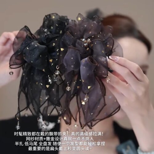新款韩版时尚百搭发夹女高级感马尾夹气质盘发发卡后脑勺抓夹头花