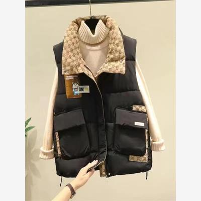 大码羽绒棉马甲女2023秋