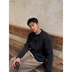 马克斯星球 极简老钱风简约 polo翻领毛衣男秋冬季简约百搭针织衫