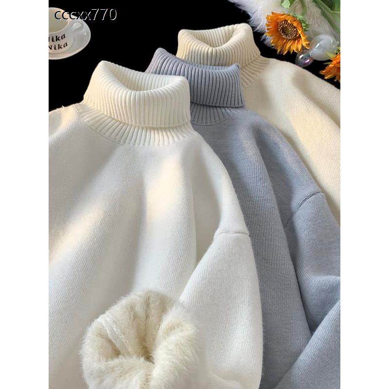 白色高领毛衣男款秋冬季2025新款宽松重磅慵懒风内搭针织衫上衣