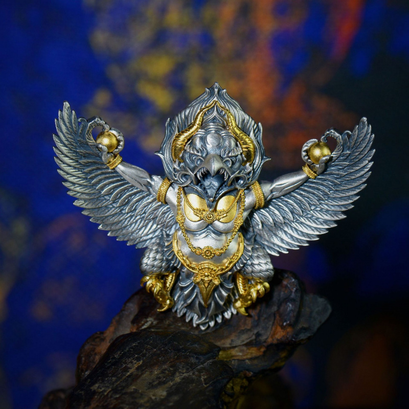 吊坠文玩配饰大鹏鸟金翅鸟藏传男女款天珠饰品项链