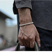 潮个性 素圈手链男士 简约韩版 百搭情侣手环男女