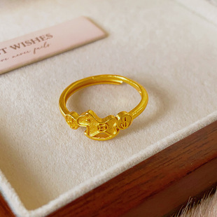 新款小马钱币戒指女复古轻奢高级感指环小众气质百搭